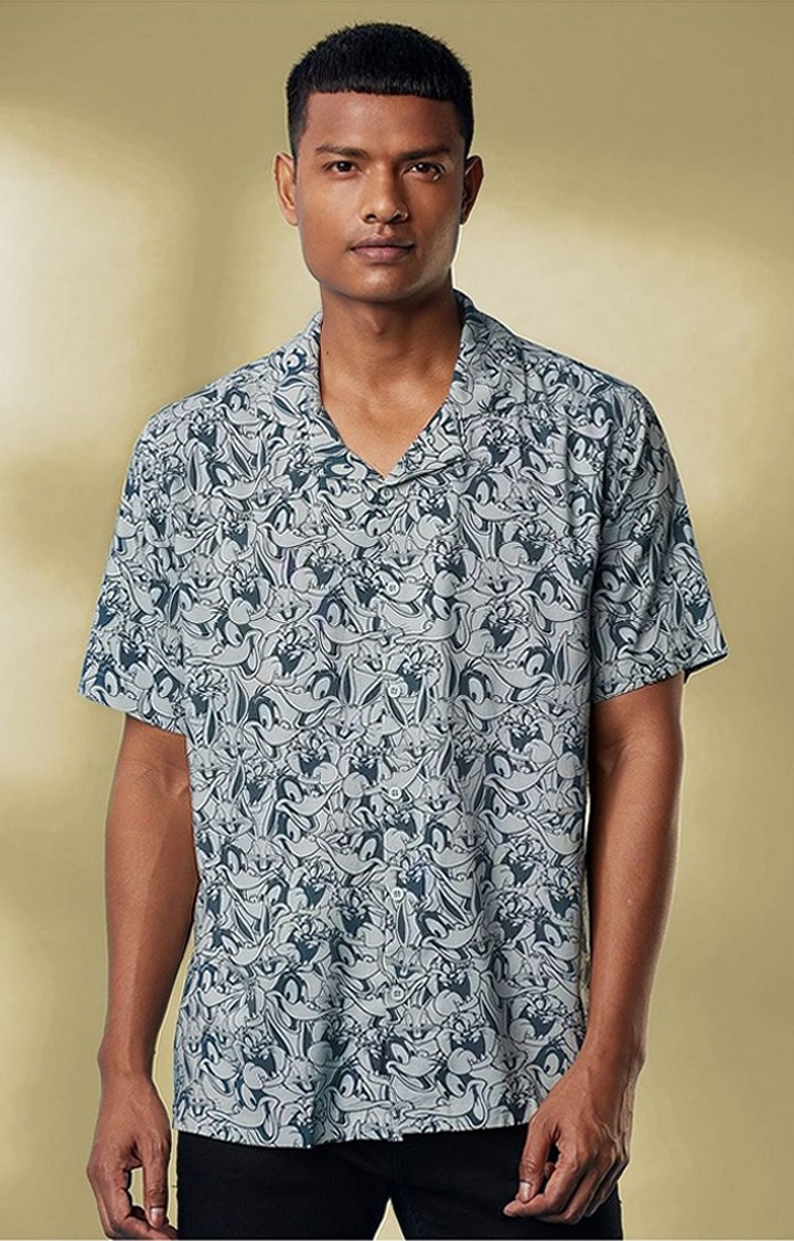 The Souled Store | Men's Looney Tunes: Squad Grey Printed Oversized Shirt