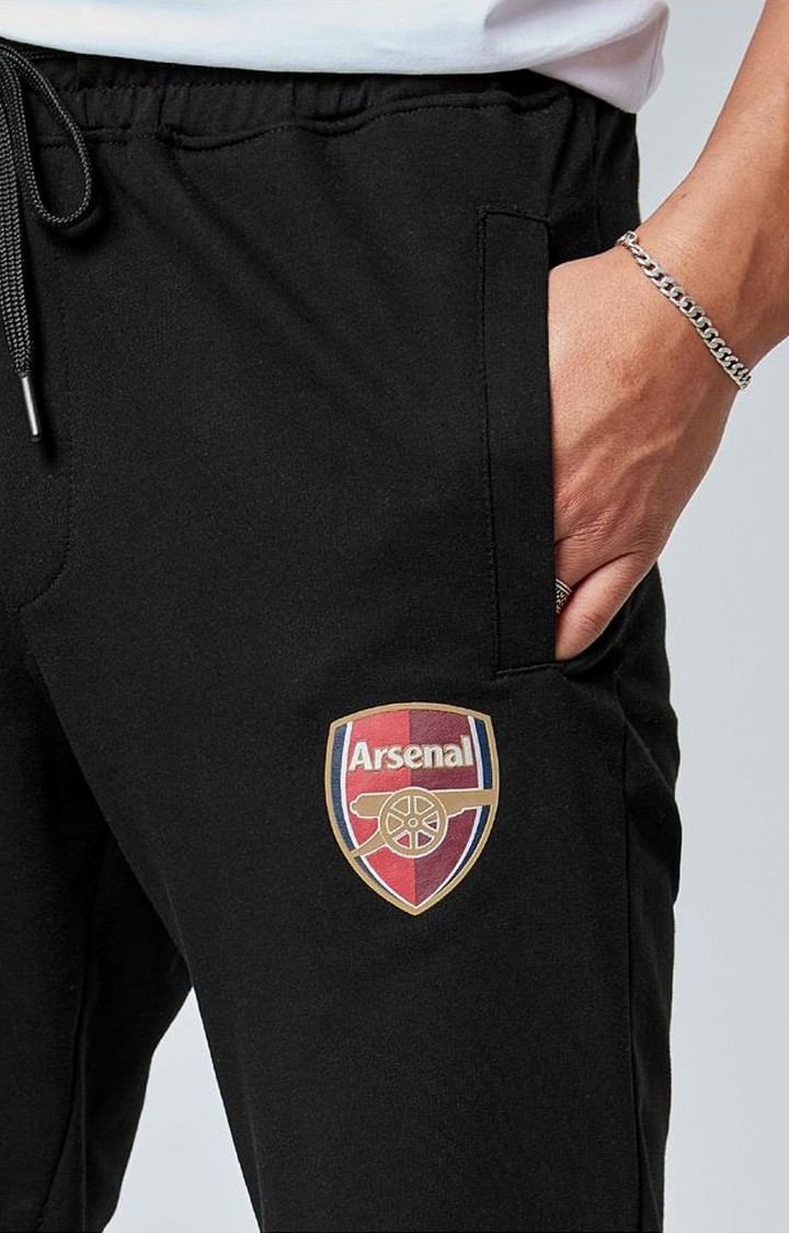 Men's Arsenal FC Authentic Gunner Pride Black Cotton Solid Activewear Joggers