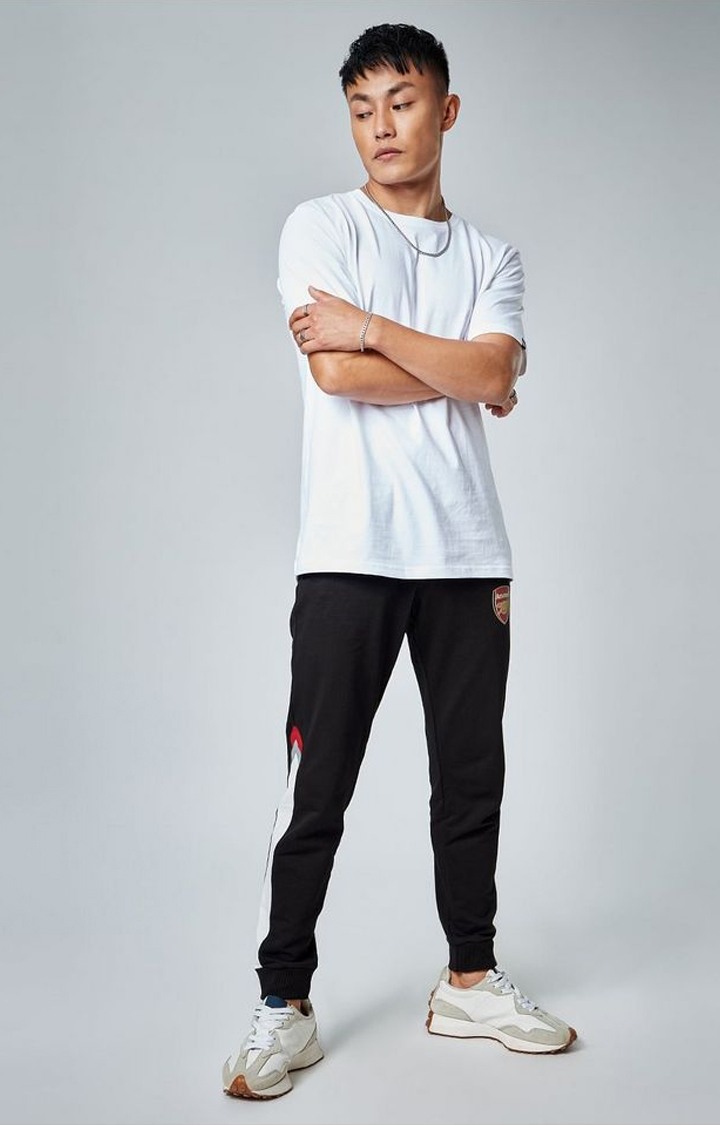 Men's Arsenal FC Authentic Gunner Pride Black Cotton Solid Activewear Joggers
