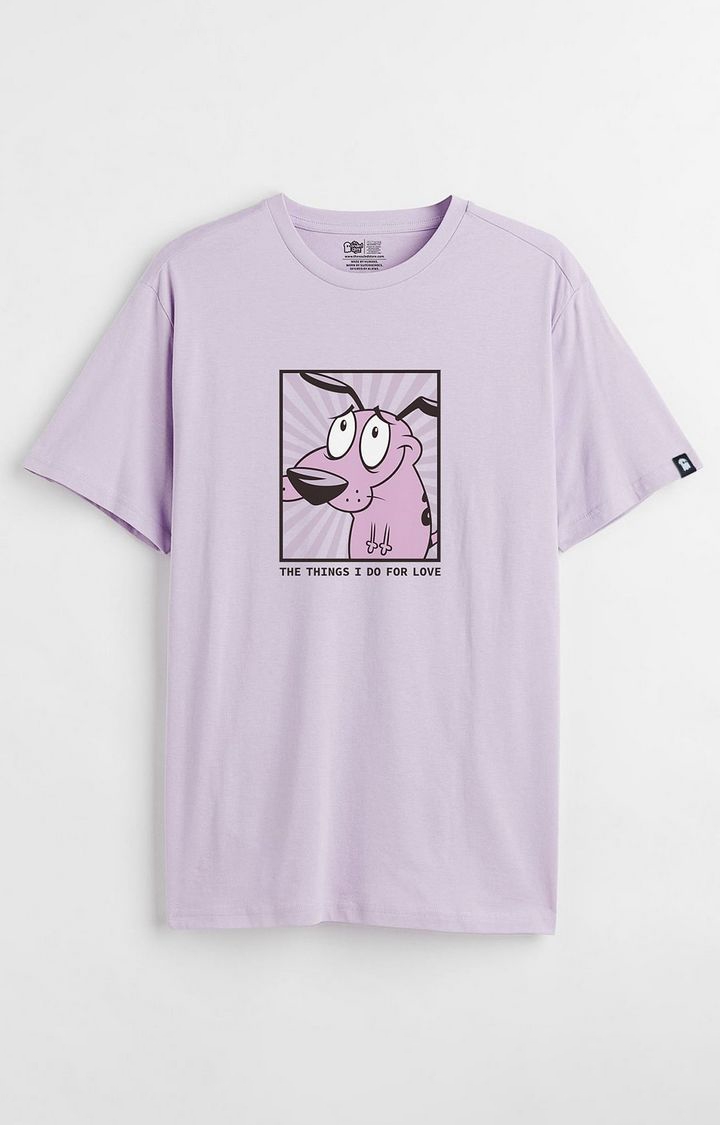 Men's Courage: For Love Purple Printed Regular T-Shirt