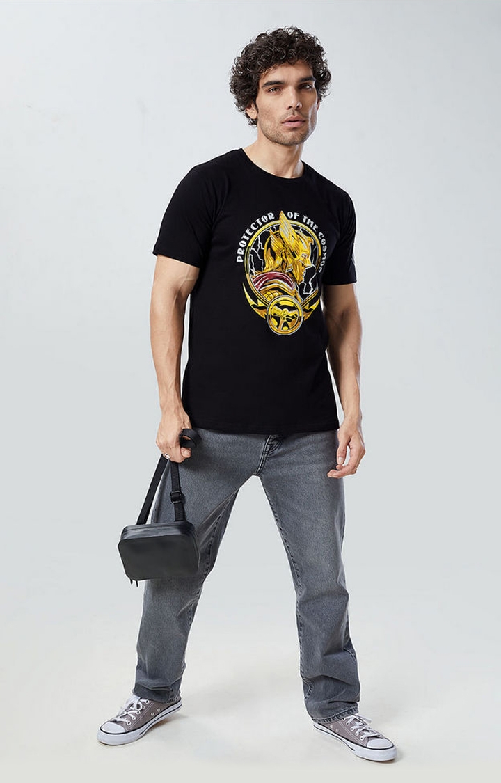 Men's Thor: Protector Of The Cosmos Black Printed Regular T-Shirt