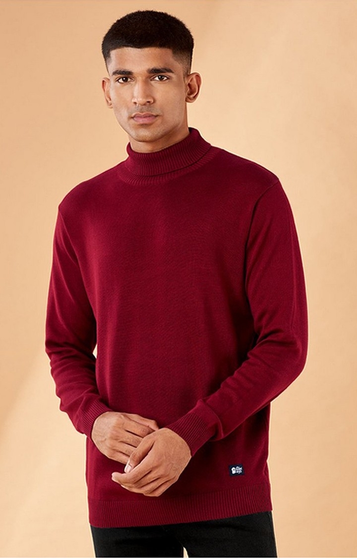 The Souled Store | Men's Red Solid Sweaters