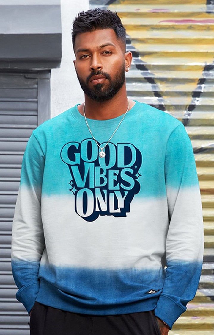 The Souled Store | Men's Good Vibes Only Multicolour Typographic Printed Sweatshirts