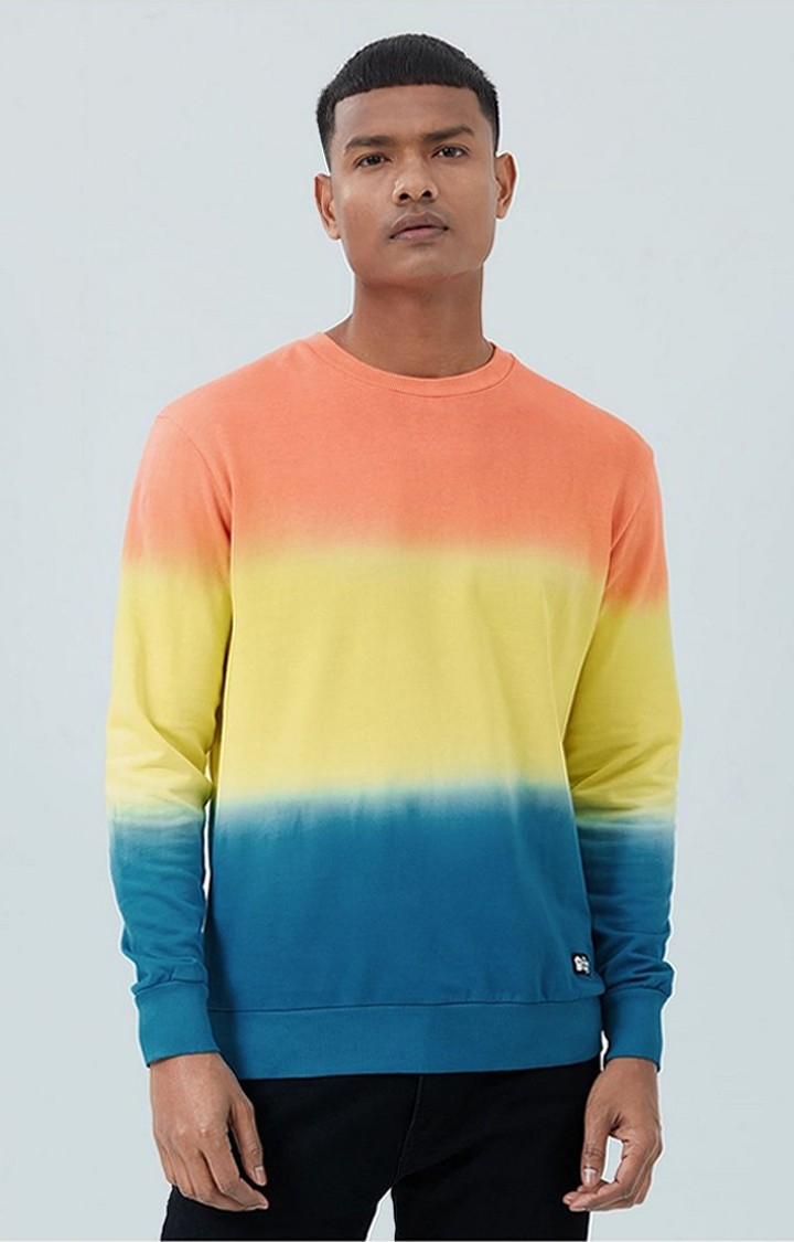 Men's Sunset Multicolour Striped Sweatshirts