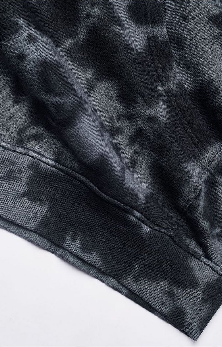Men's Black Tie Dye Printed Hoodies