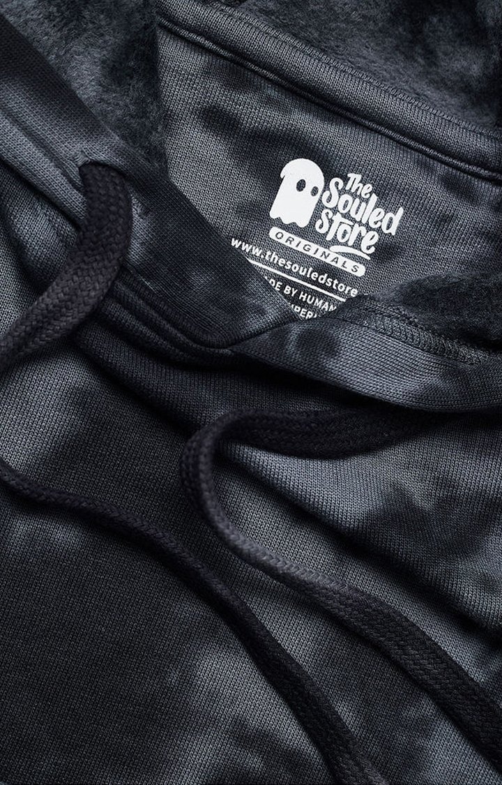 Men's Black Tie Dye Printed Hoodies