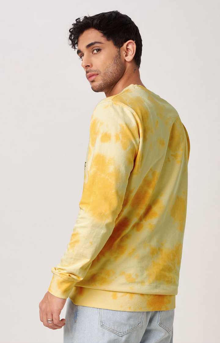 Yellow tie clearance dye crewneck