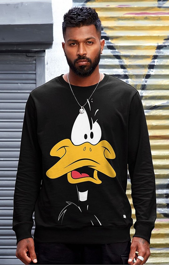 The Souled Store | Men's Looney Tunes: Daffy Duck Black Printed Sweatshirts