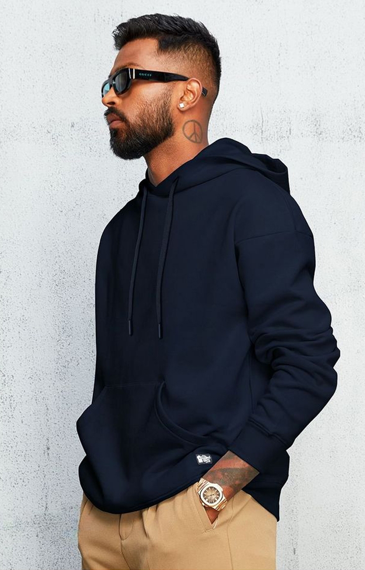 The Souled Store | Men's Blue Solid Hoodies