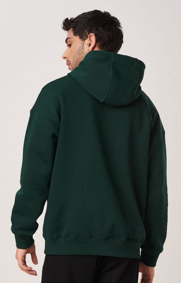 Men's Green Solid Hoodies