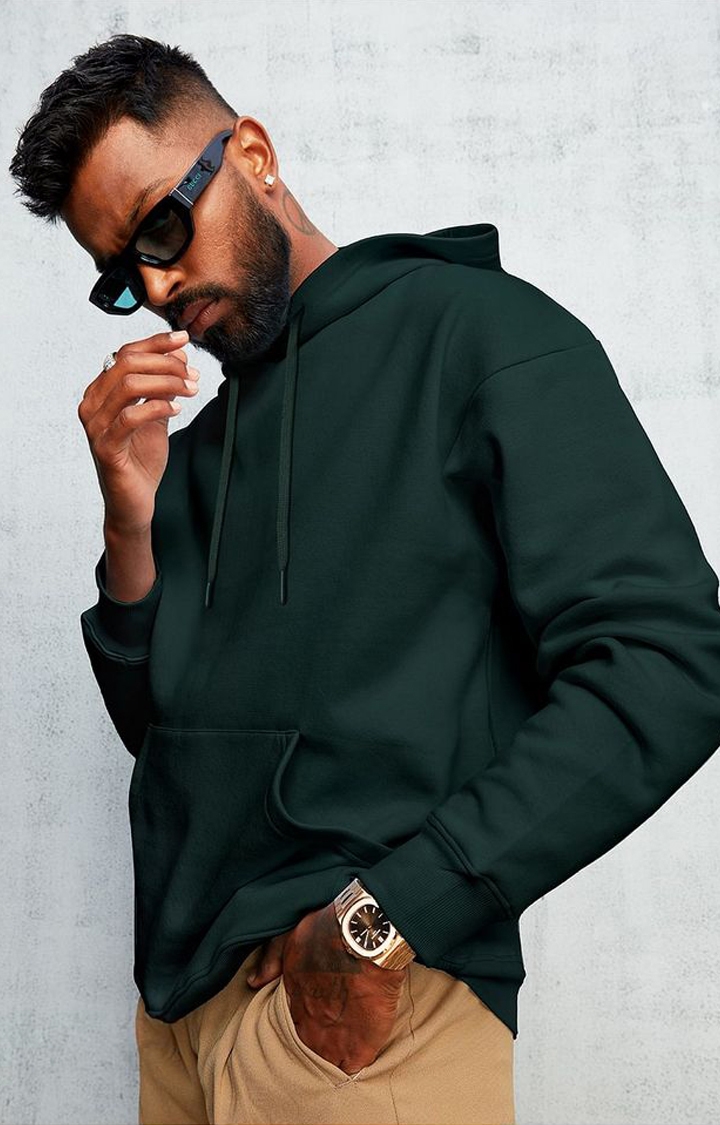 The Souled Store | Men's Green Solid Hoodies