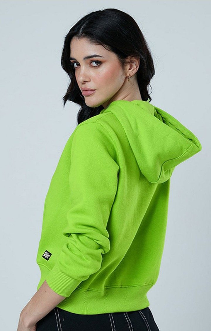 Women's Powerpuff Girls: Buttercup Green Printed Hoodies