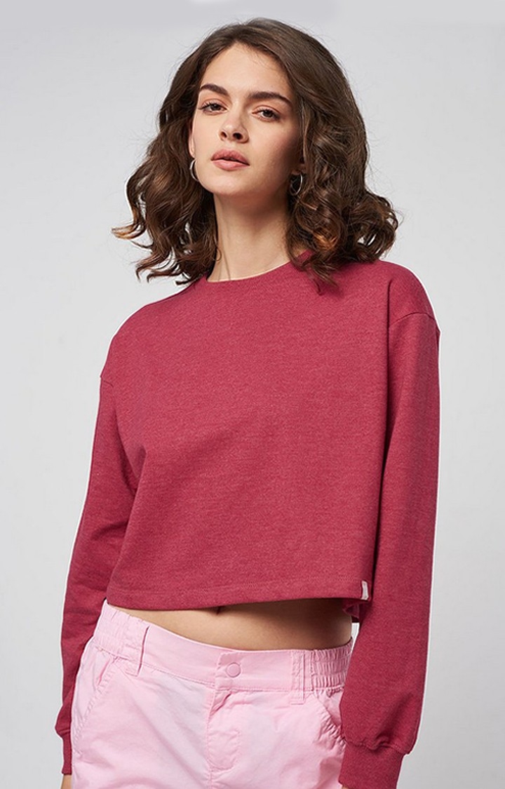 The Souled Store | Women's Red Solid Crop Top