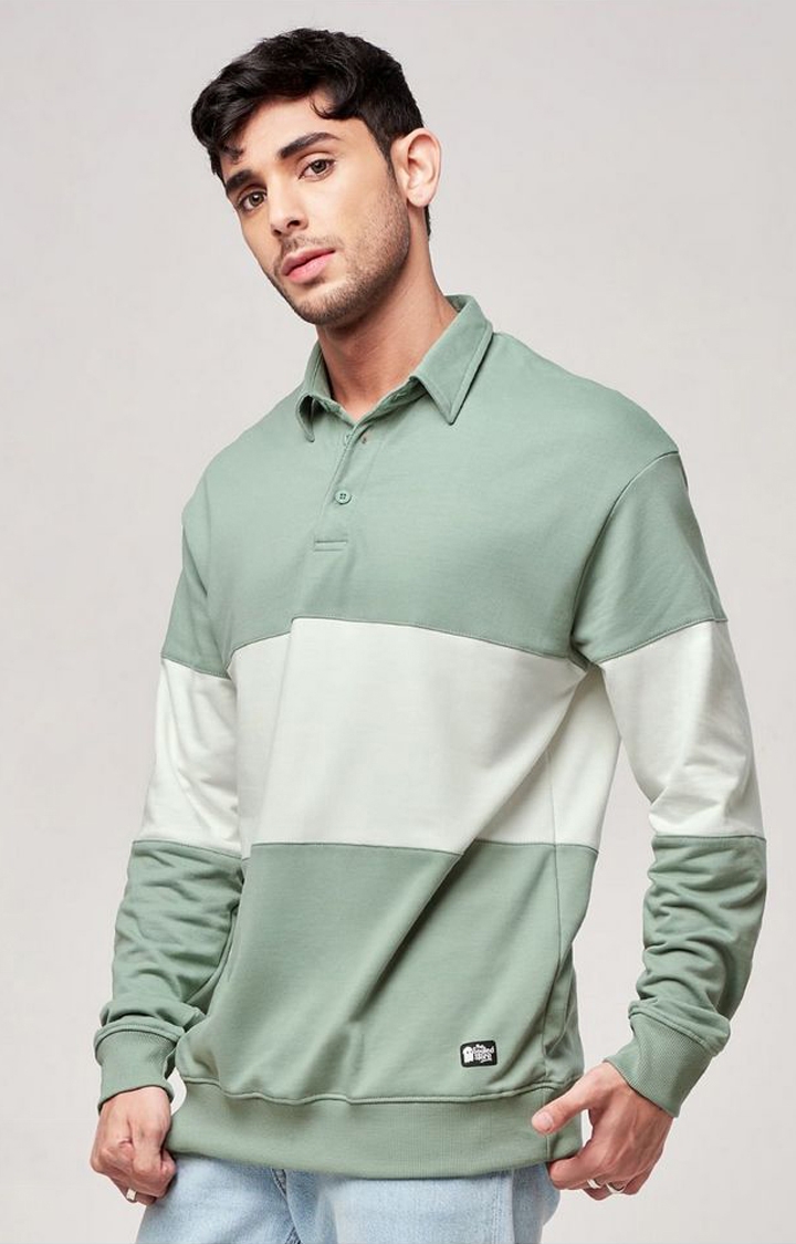 Men's Green Striped Sweatshirts