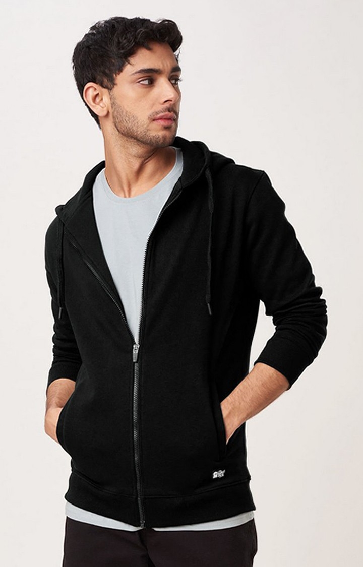 The Souled Store | Men's Black Solid Hoodies