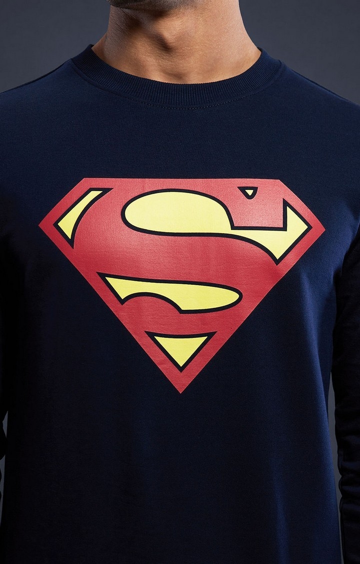Men's Superman: Man of Steel Black Printed Sweatshirts