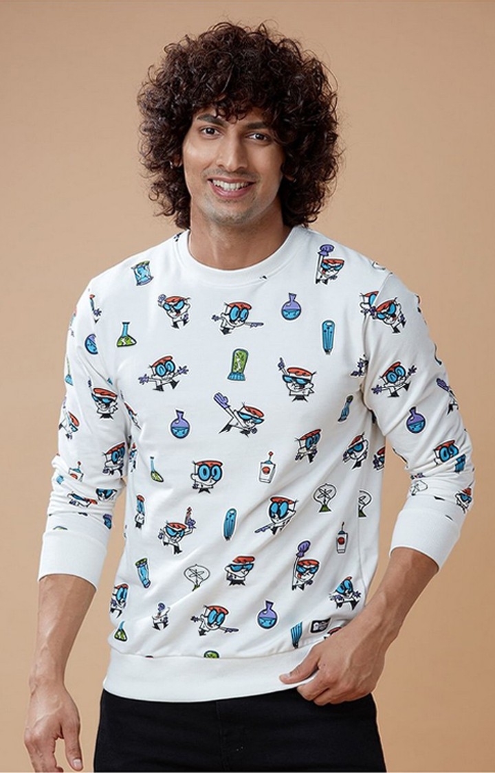 The Souled Store | Men's Dexter White Printed Sweatshirts
