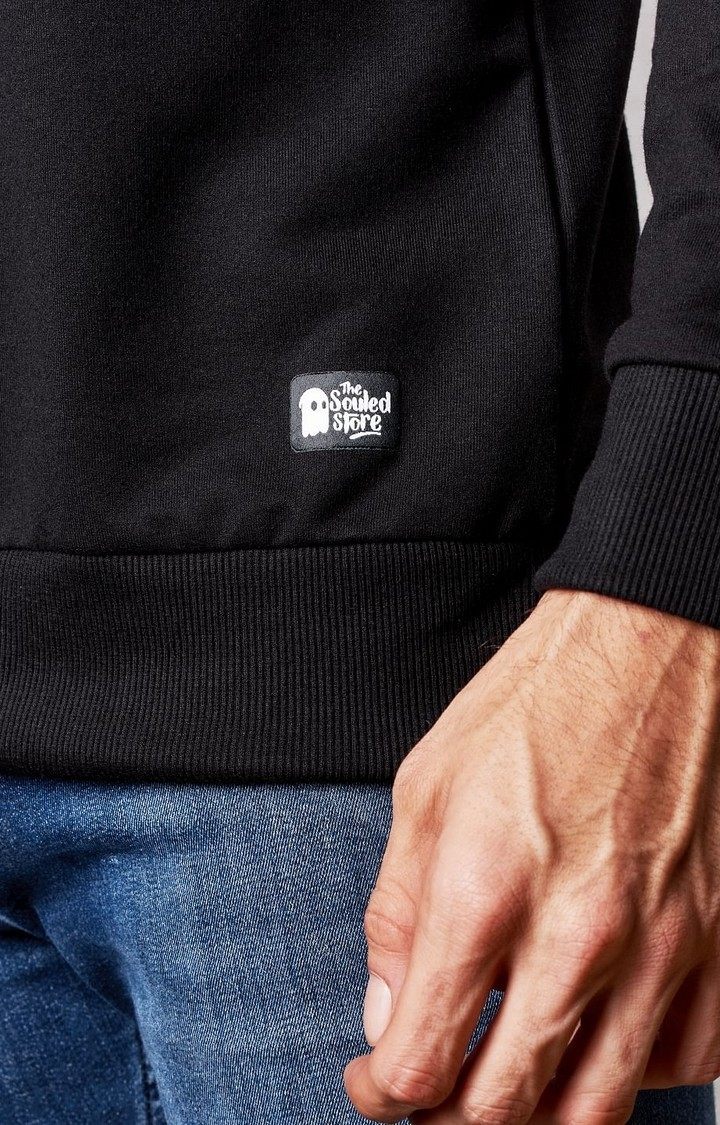 Men's Black Solid Sweatshirts