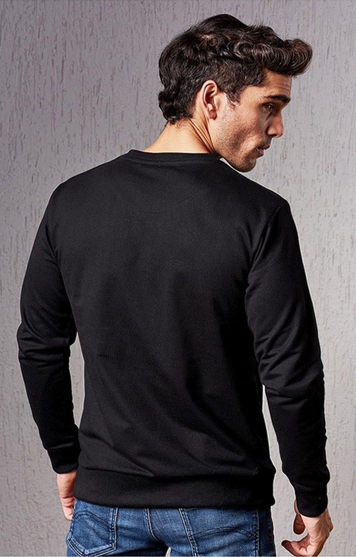 Men's Black Solid Sweatshirts