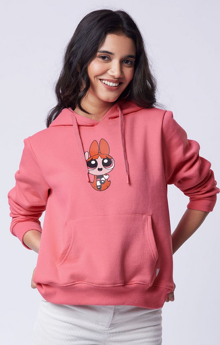 The Souled Store | Women's The Powerpuff Girls: Blossom Pink Printed Hoodies