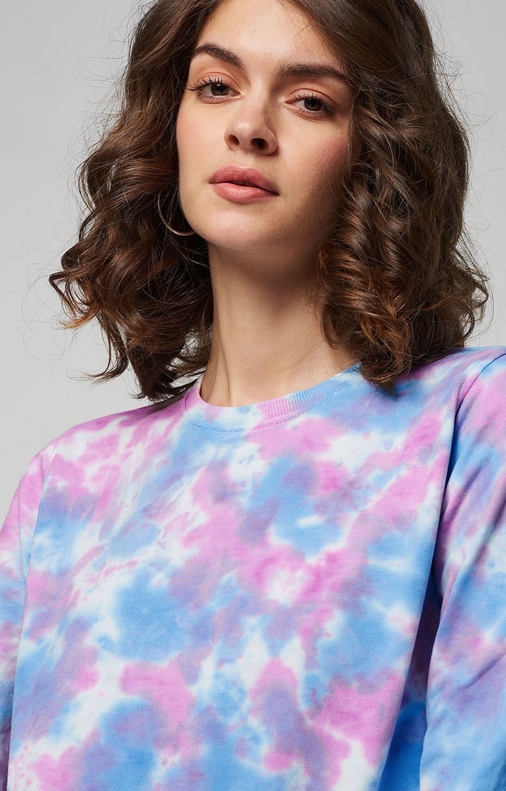 Women's Rainbow Multicolour Tie Dye Printed Sweatshirts