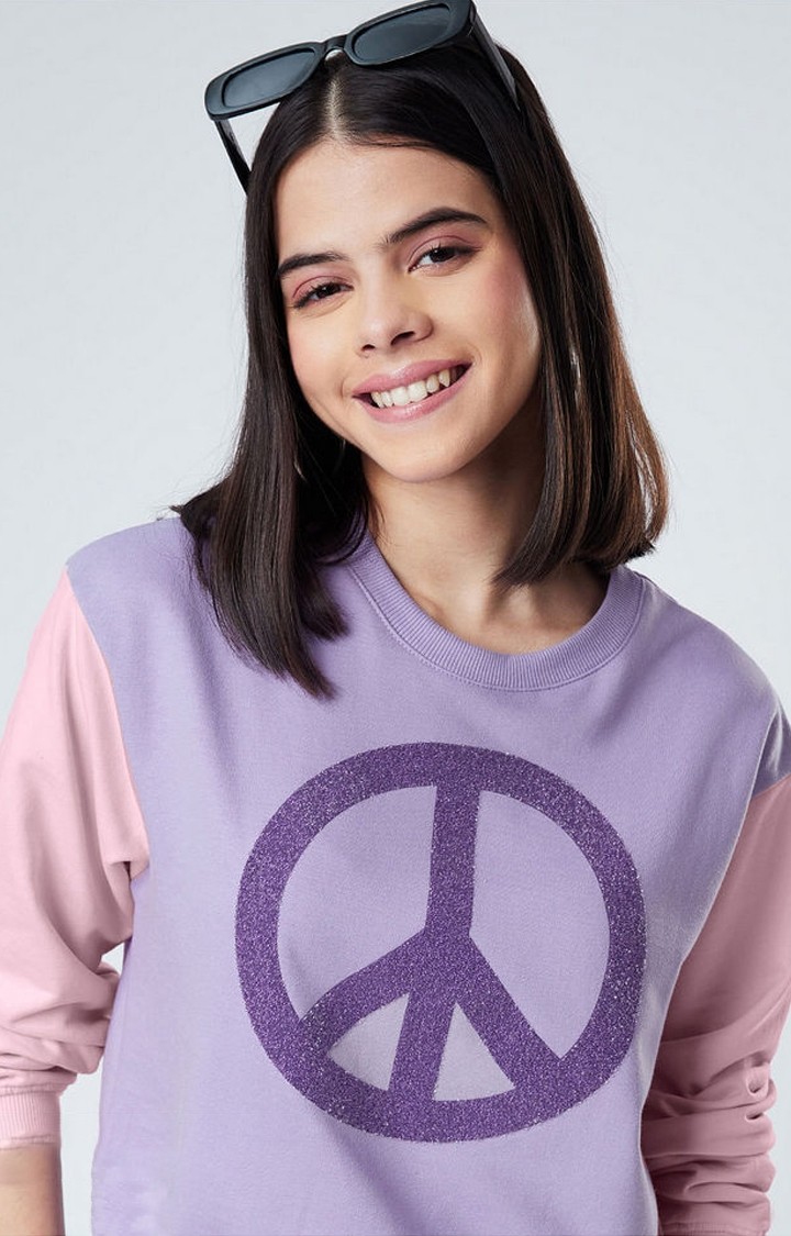 Women's Peacekeeper Pink Printed Sweatshirts