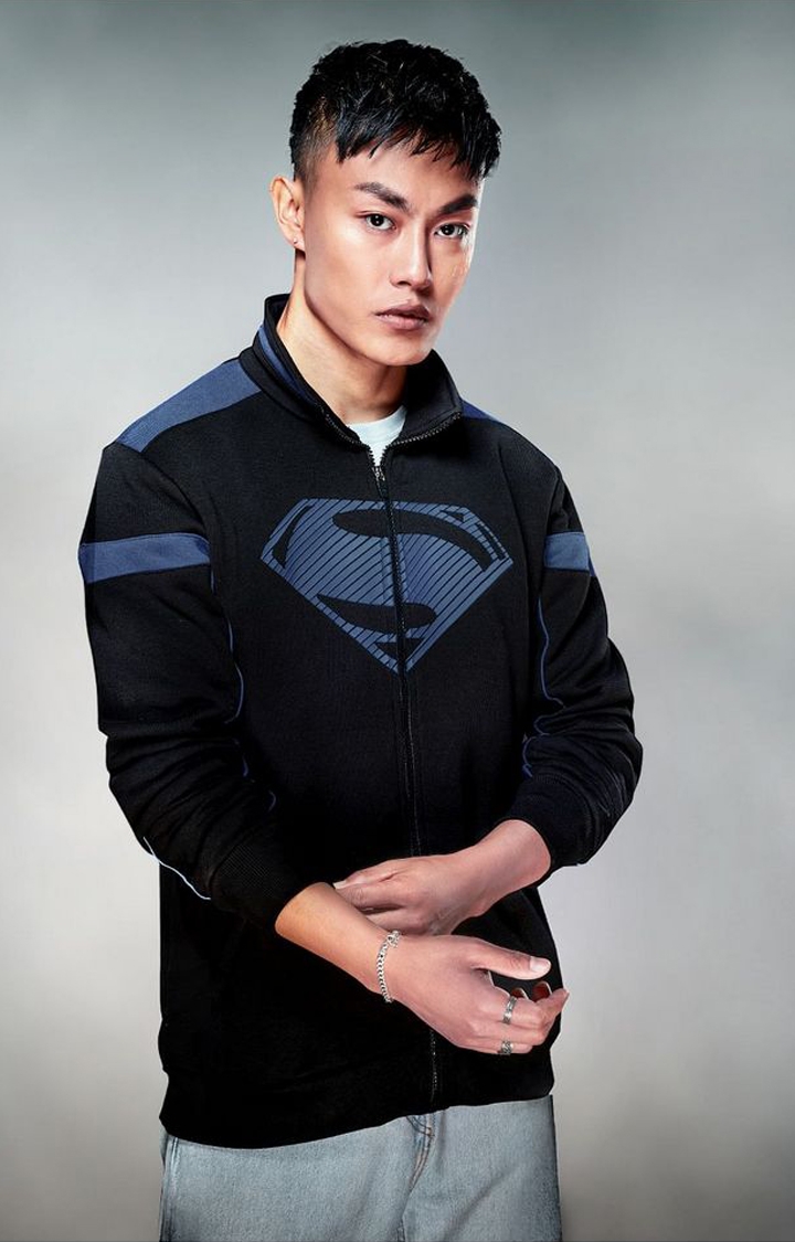 Men's Superman: Sigil Black Printed Western Jacket