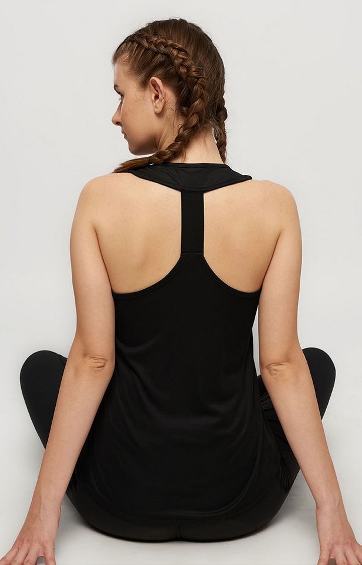Women's TSS Active: Power Up Black Printed Tank Top