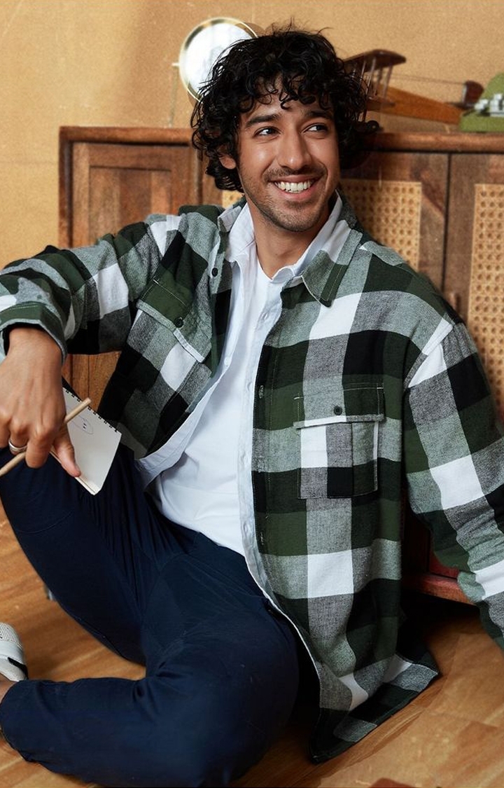 The Souled Store | Men's Green Checked Casual Shirt
