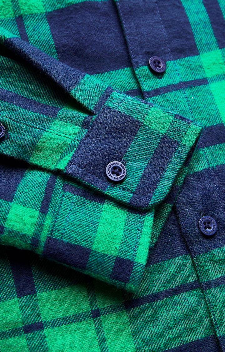 Men's Green Checked Oversized Shirt