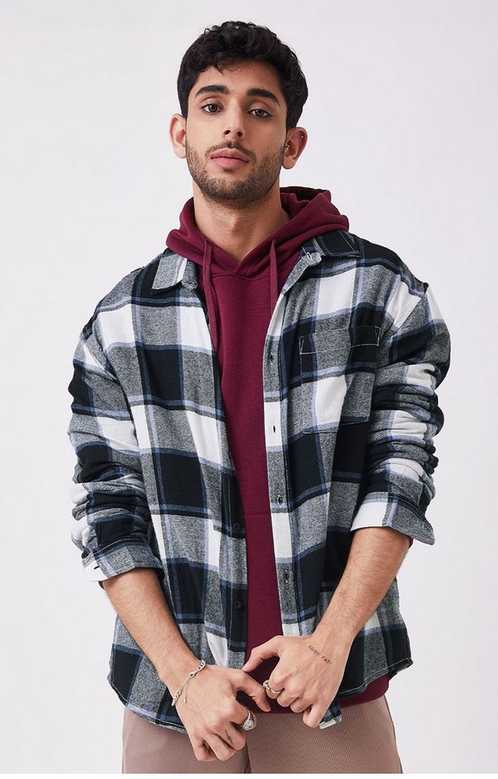 The Souled Store | Men's Multicolour Checked Oversized Shirt
