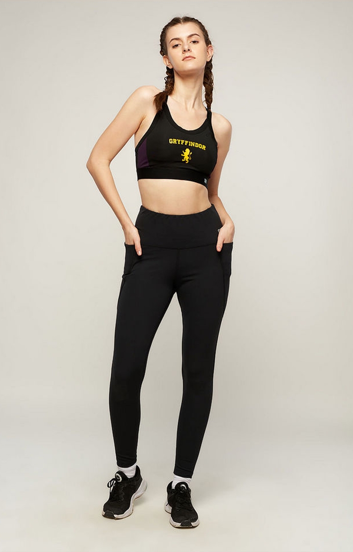 Women's Black Official Active: Gryffindor Training Sports Bra