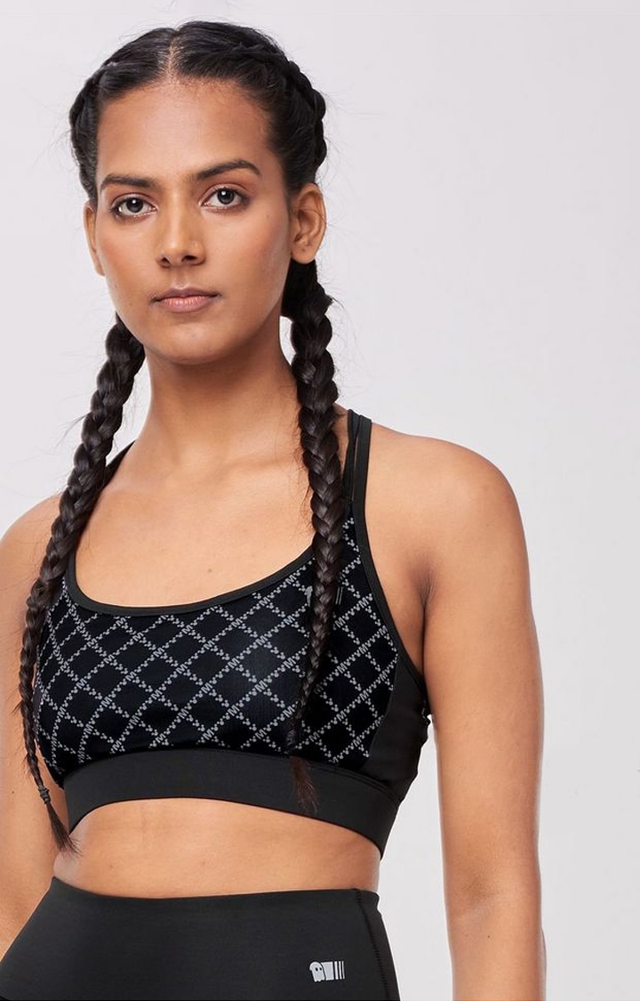 Women's Black Official Active: Mickey Sports Black Training Sports Bra