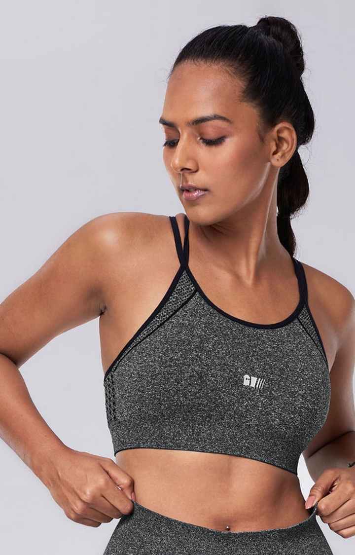 The Souled Store | Women's Grey Active: Fighter Anthra Training Sports Bra