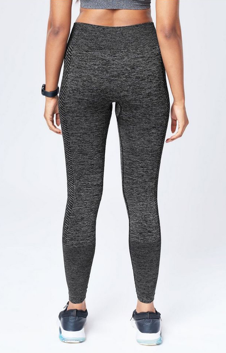 Women's  Grey Anthra Nylon Solid Tights