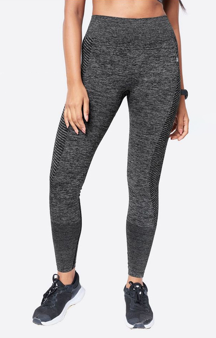 Women's  Grey Anthra Nylon Solid Tights