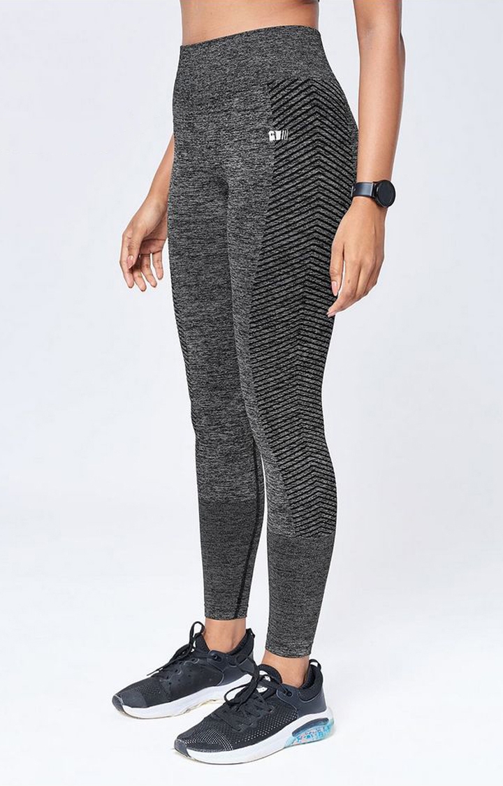 Women's  Grey Anthra Nylon Solid Tights