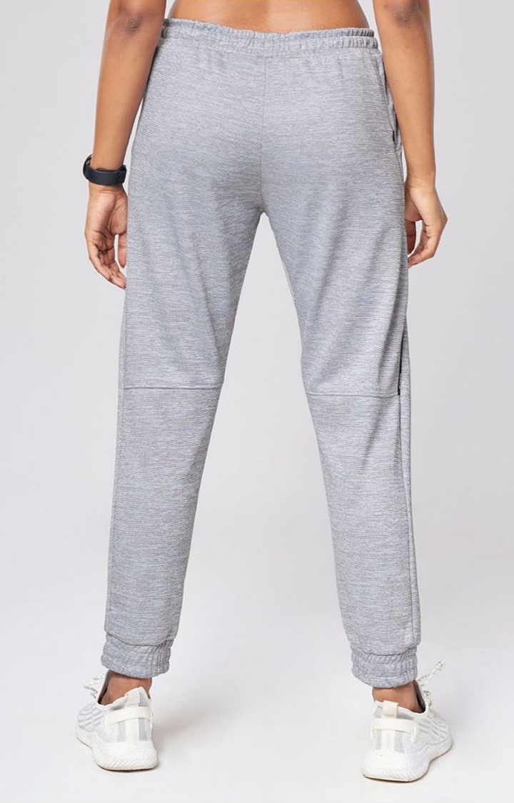 Women's  Grey Polyester Solid Activewear Joggers