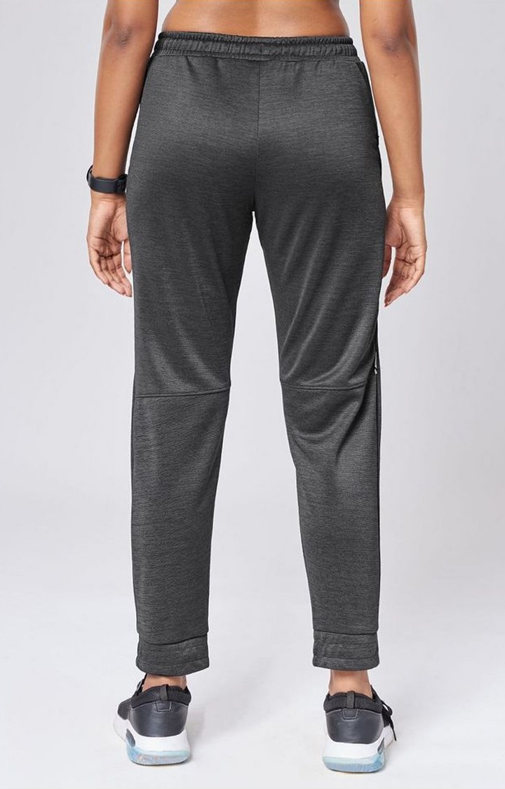 Women's  Dark Grey Polyester Solid Activewear Joggers