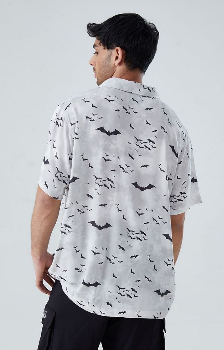 Men's Batman: Go Hawai Grey Printed Casual Shirt