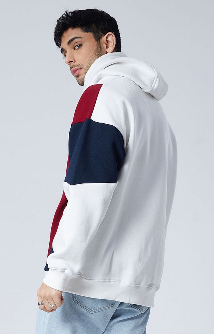 Men's PSG: Logo White Colourblock Hoodies