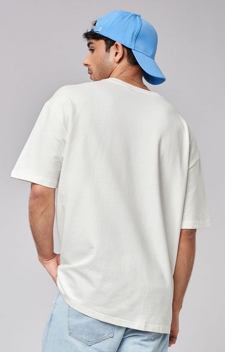 Men's Rick and Morty: Reality White Printed Oversized T-Shirt