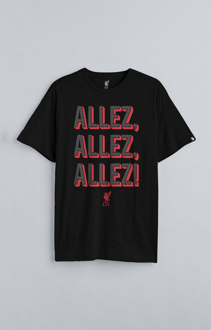 The Souled Store | Men's LFC: Roaring Black Typographic Printed Regular T-Shirt