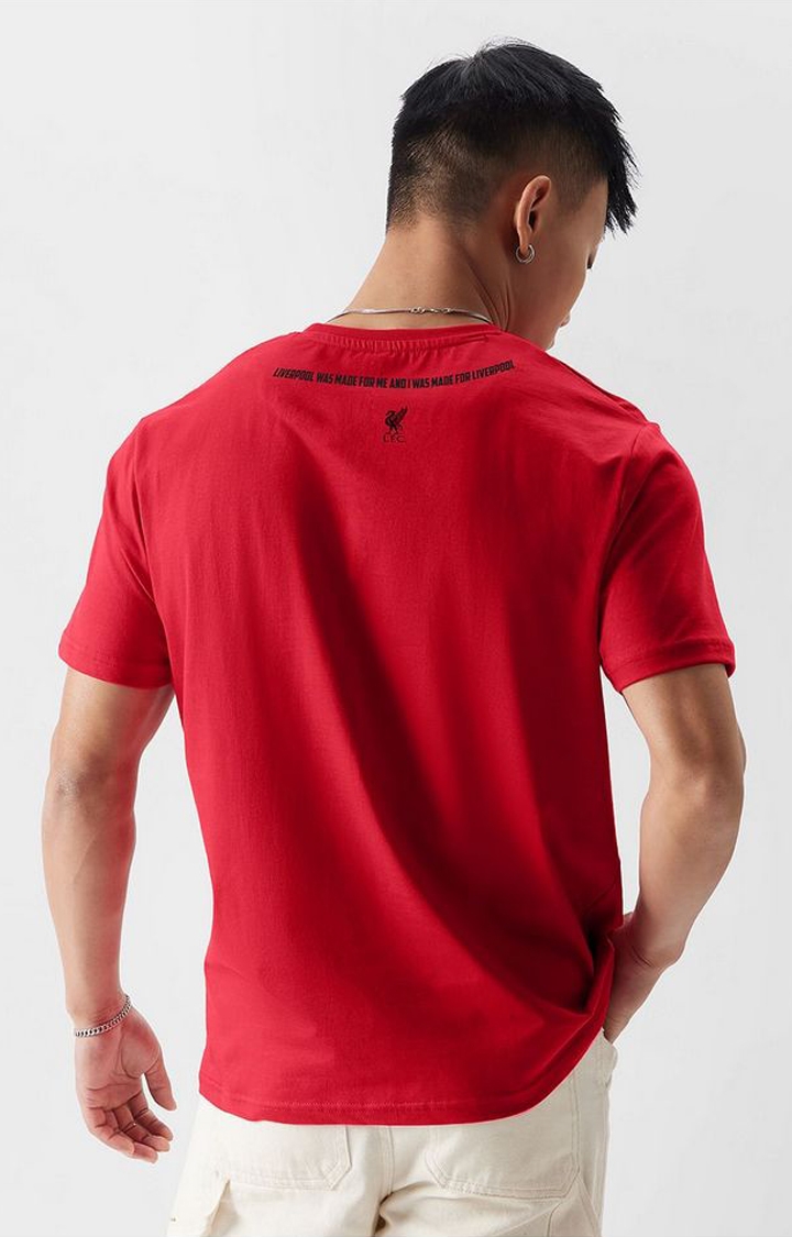 Men's LFC: Roaring Red Typographic Printed Regular T-Shirt