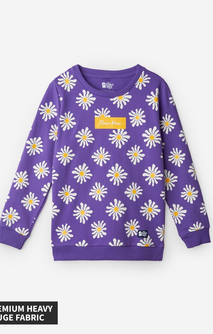 Girls TSS: Flower Power Girls Cotton Sweatshirts