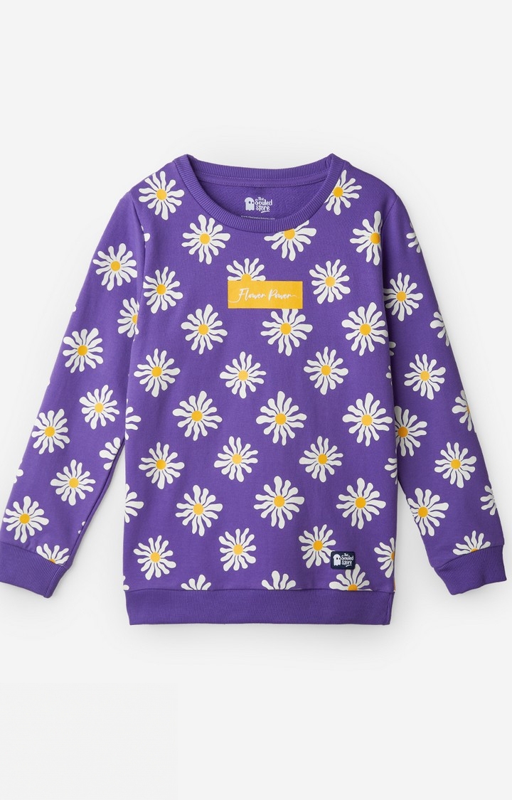 The Souled Store | Girls TSS: Flower Power Girls Cotton Sweatshirts