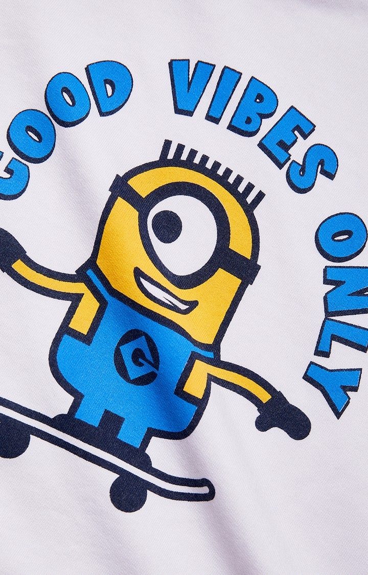 Girls Minions: Good Vibes Only Girls Cotton Hoodie