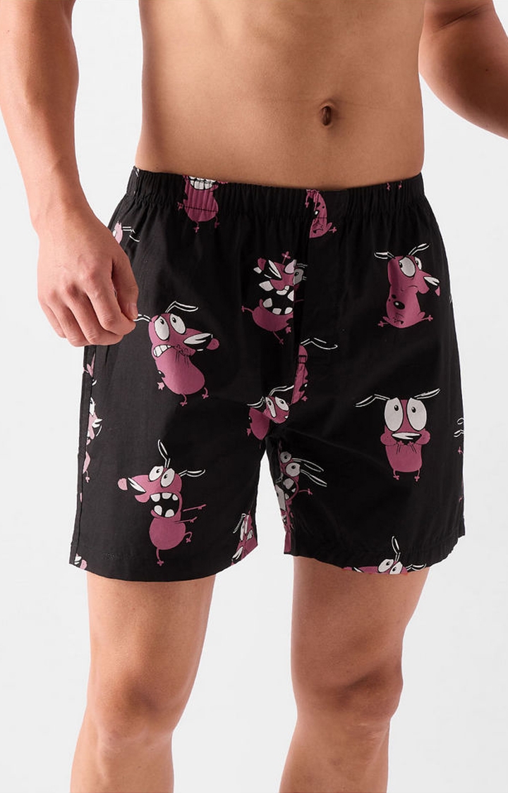The Souled Store | Men's Courage Classic  Black Cotton Printed Shorts