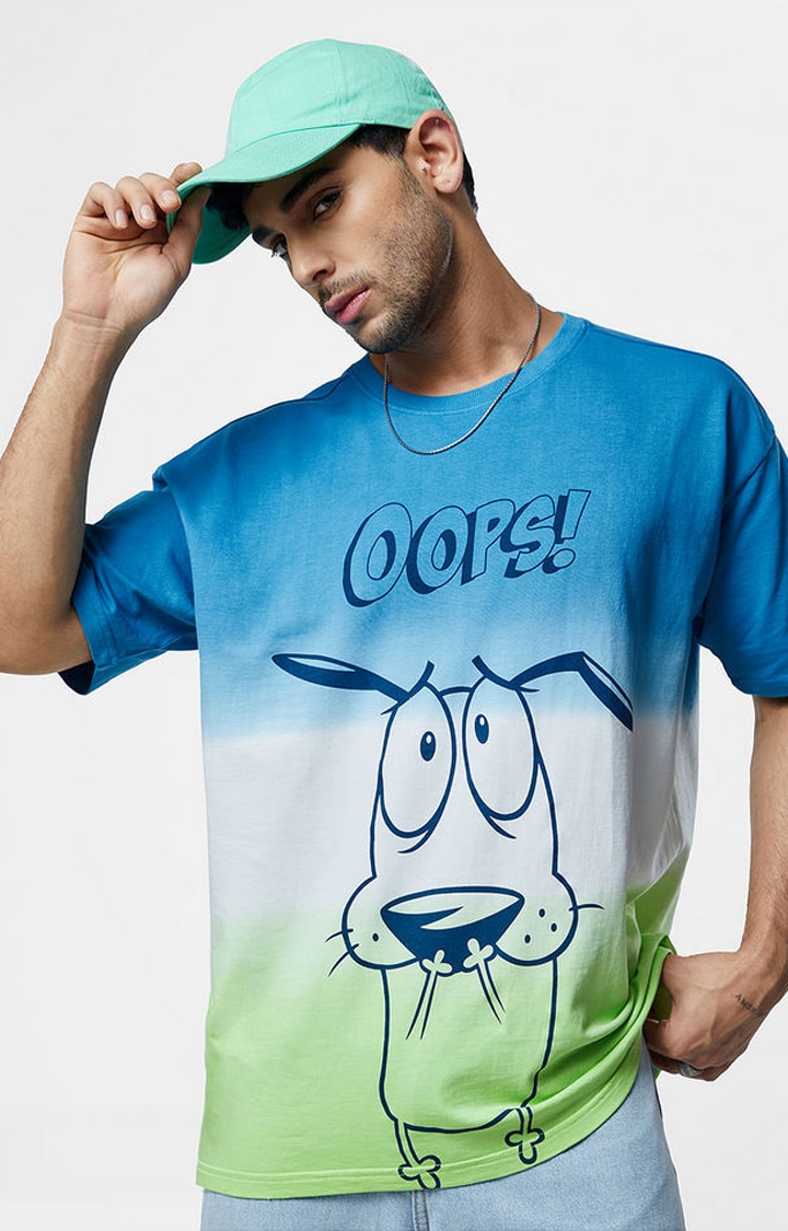 The Souled Store | Men's Courage: Oops Multicolour Striped Oversized T-Shirt