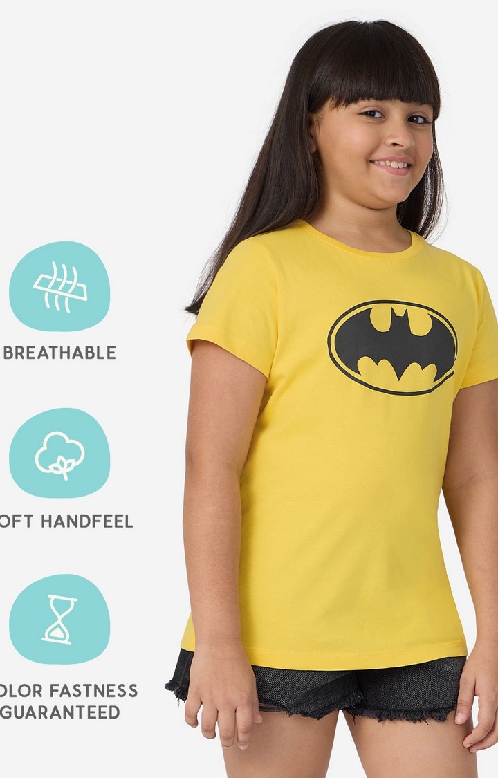 The Souled Store | Girls Batman: Logo Girls Cotton T-Shirt